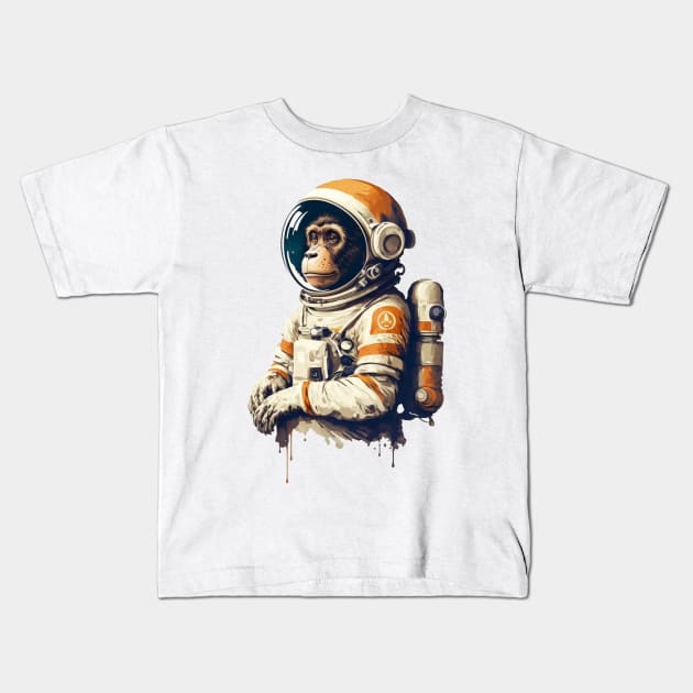 Monkey Astronaut Kids T-Shirt by JayD World